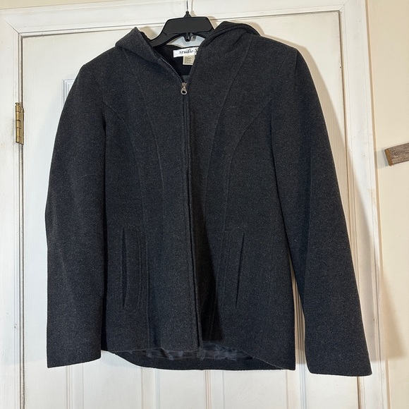 Studio Y size large charcoal in color zip up coat. - Picture 1 of 6